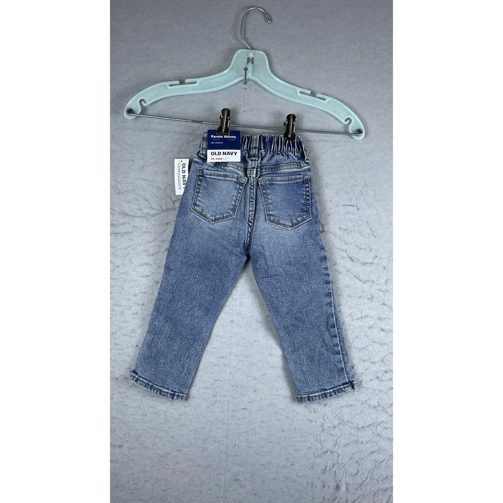 Old‎ Navy Jeans Boys 18-24 Months Blue Karate Skinny Adjustable Waist Stretch